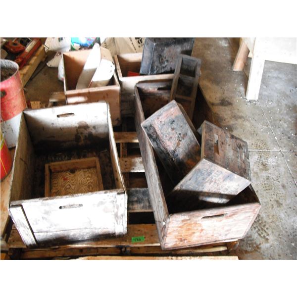 pallet of wooden crates - some are ammo crates