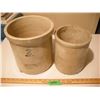 Image 1 : 2x vintage crocks - 1 is a 2 gallon Medalta