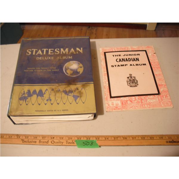 2 stamp albums with large amount of stamps - 1 with all Canada, other with lots of Canada and other 