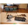Image 1 : vintage camera, painted saw, etc.