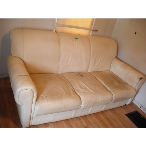 white leather sofa