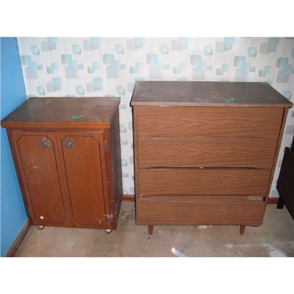 record cabinet and dresser