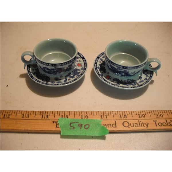 pair of teacups and saucers