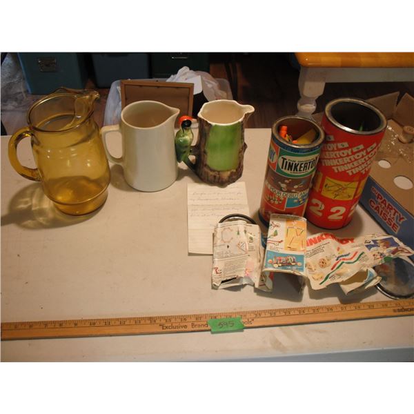 decorative jugs & tinker toys