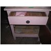 Image 3 : side table with mirror bow and enamelware