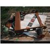 Image 1 : pallet with rack, snap-on calendar, ice skates, etc.