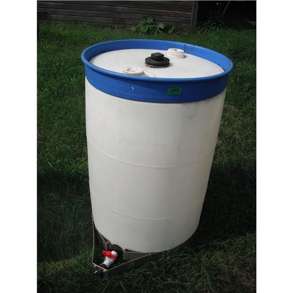 plastic water barrel with spout