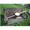 Image 2 : vintage wooden bench with deer thermometer