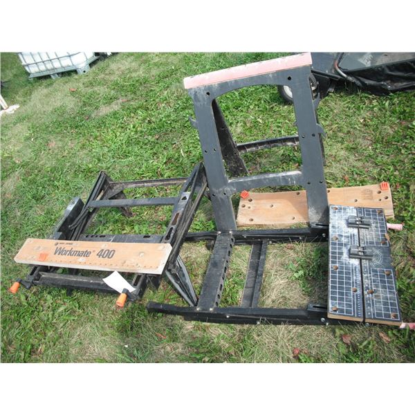 work tables and sawhorse