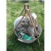 Image 1 : galvanized pail with décor items and rebar brackets