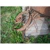 Image 2 : pallet lot - steel wheel, horse hanes, coal scoop, etc.