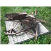 Image 3 : pallet lot - steel wheel, horse hanes, coal scoop, etc.