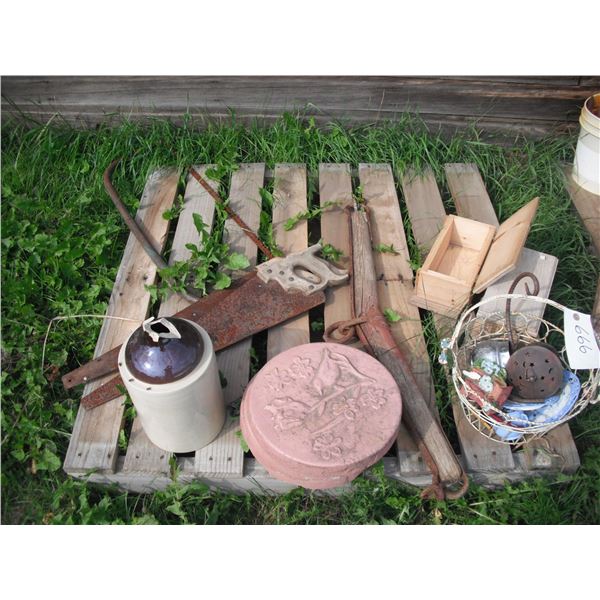 saws, décor items, etc.