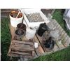 Image 1 : lot of glass jugs, insulators, clothes ringer, etc.