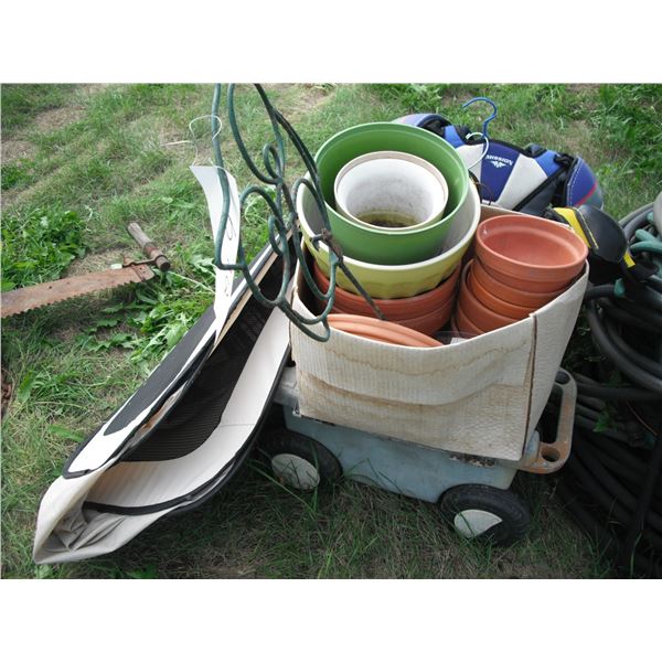 plant pots, cart, sports gear, etc.