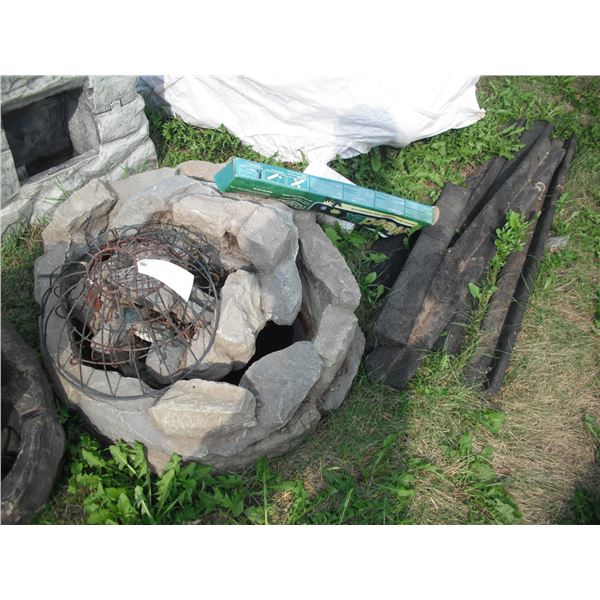 garden fountain (no pump), garden edging, etc.