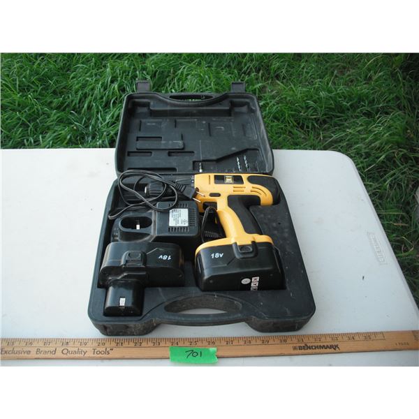 Powerfist cordless drill set with charger and 2 batteries