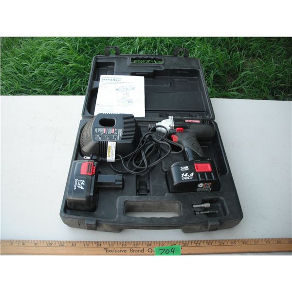 Craftsman cordless drill set with charger and 2 batteries