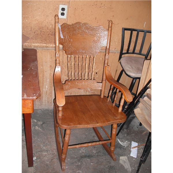 vintage wooden rocking chair