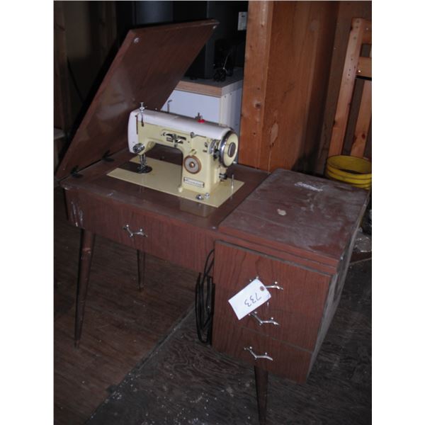vintage Kenmore sewing maching with table & many accessories