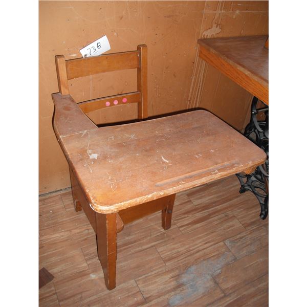 vintage wooden school desk