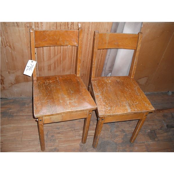 2 vintage wooden chairs