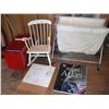 Image 1 : rocking chair, storage cubby, world atlas, corkboard & hamper