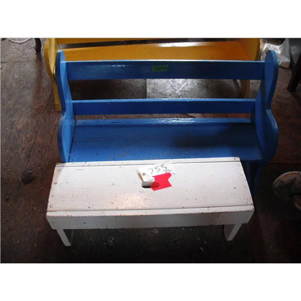 2 wooden benches