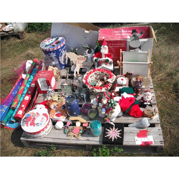 pallet lot - christmas decorations and supplies