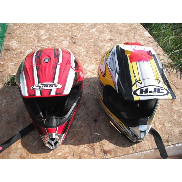 2 atv helmets - size small and youth medium