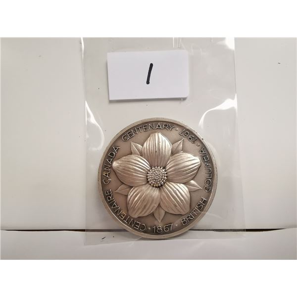 British Columbia Part Silver Centennial Medal, 60g