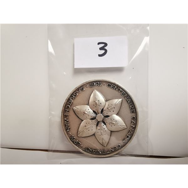 Saskatchewan Part Silver Centennial Medal, 60g
