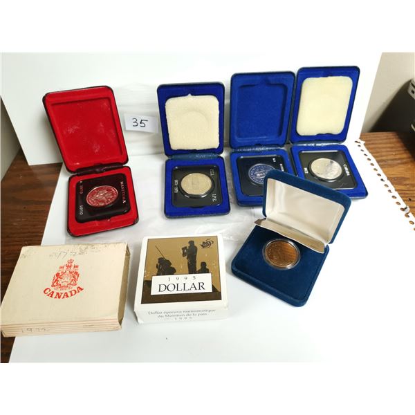 Six Boxed Canadian Coins