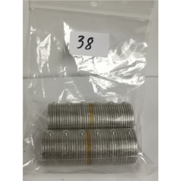 Two Full Rolls of 1973 RCMP 25 cents