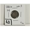 Image 1 : 1880H OBV3 5 cent coin, silver F/VG