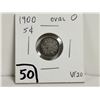 Image 1 : 1900 Oval O Silver 5 cent Coin