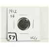 Image 1 : 1912 Silver 5 cent coin