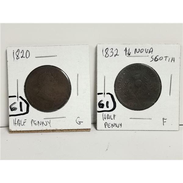 Two Pre-Confederation Tokens 1820, 1932 N.S.