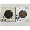 Image 1 : Two Pre-Confederation Tokens 1837, 1871 PEI