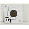 Image 1 : 1924 Canadian 1 cent coin, F