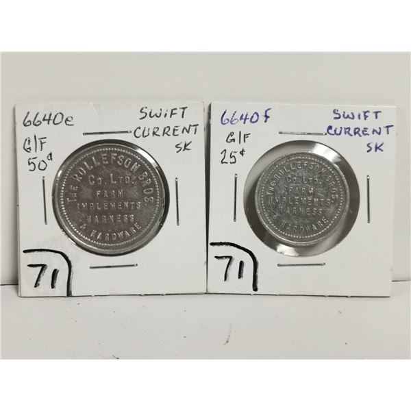 Two Swift Current, SK Tokens