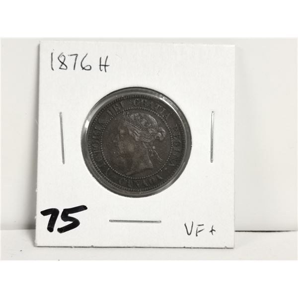 1876H VF+ 1 Cent Coin