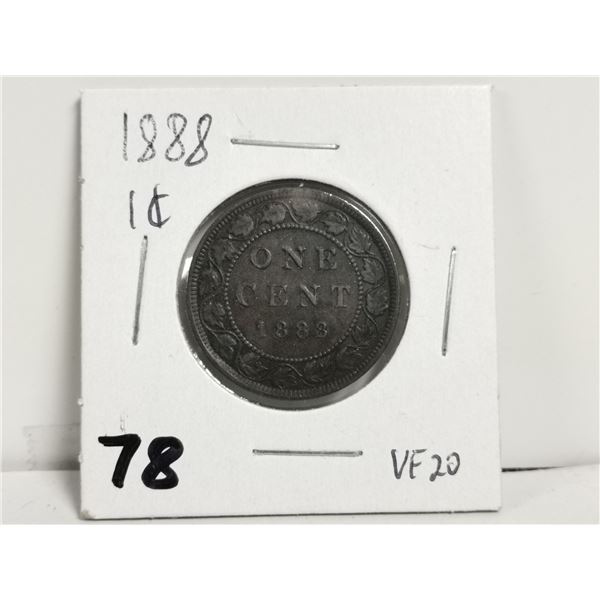 1888 VF20 1 cent coin