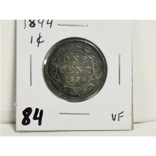 1894 VF 1 cent coin