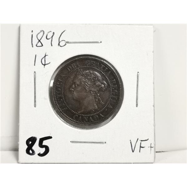 1896 VF+ 1 cent coin