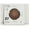 Image 1 : 1900 Key Date 1 Cent Coin, F