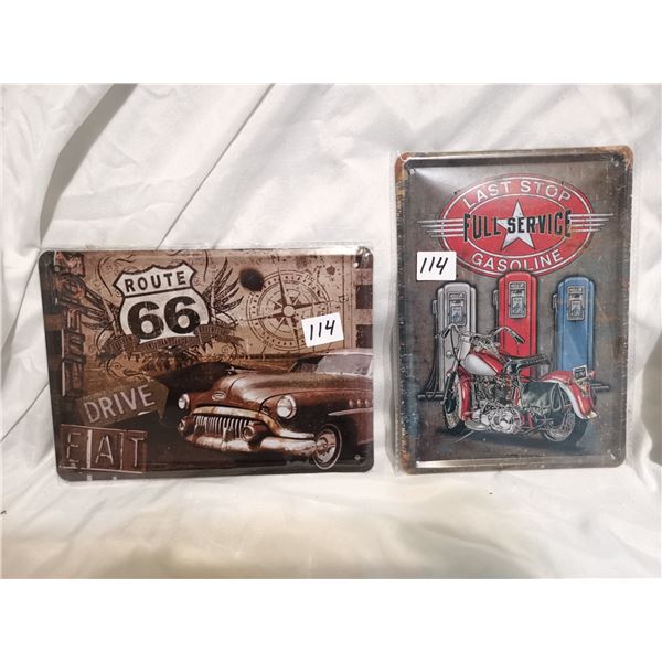 Two Tin Signs