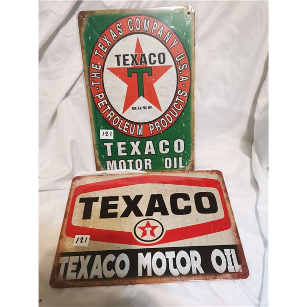 Two Texaco Tin Signs
