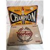 Image 1 : Champion Plug and Norton Tin Signs