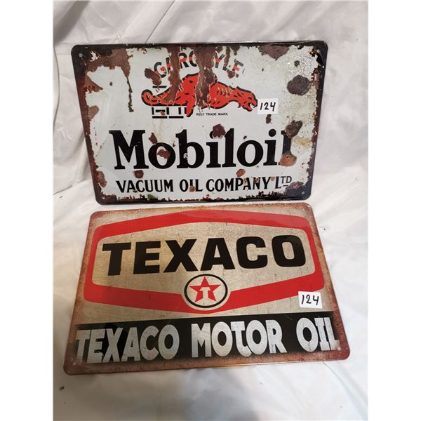 Mobil Oil and Texaco Tin Sign